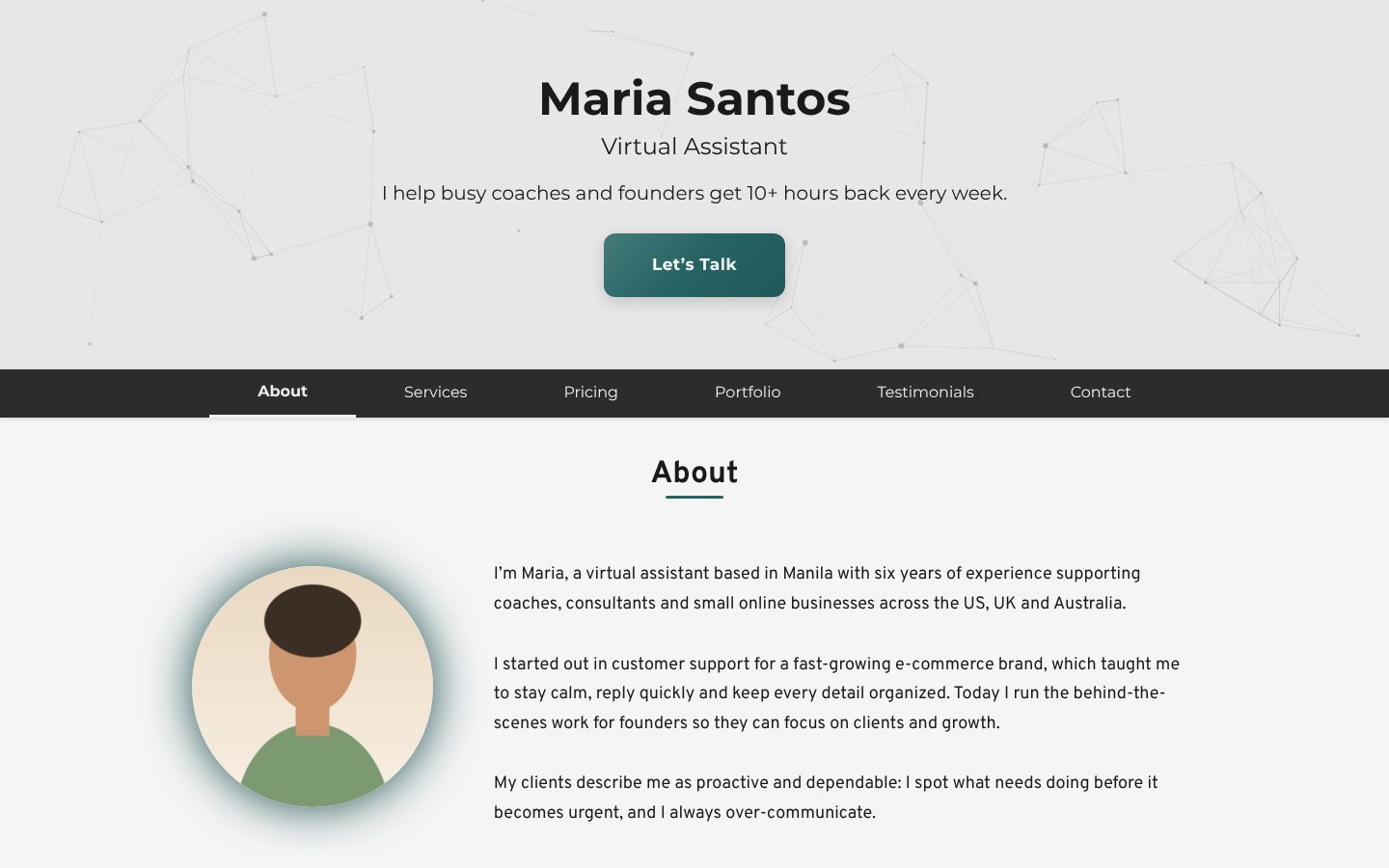 White Pearl website solution screenshot